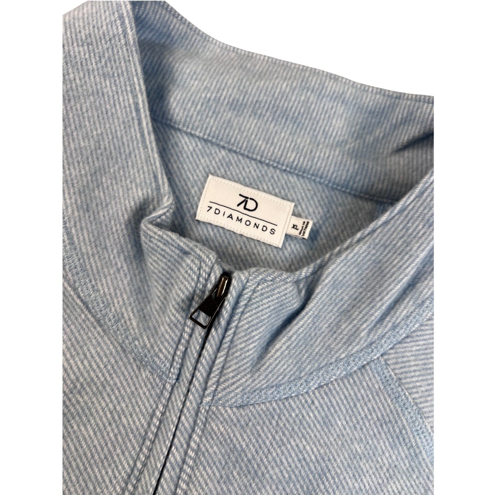 7 Diamonds Generation Mens XL Quarter Zip Pullover Light Blue Heather GSPV-1017